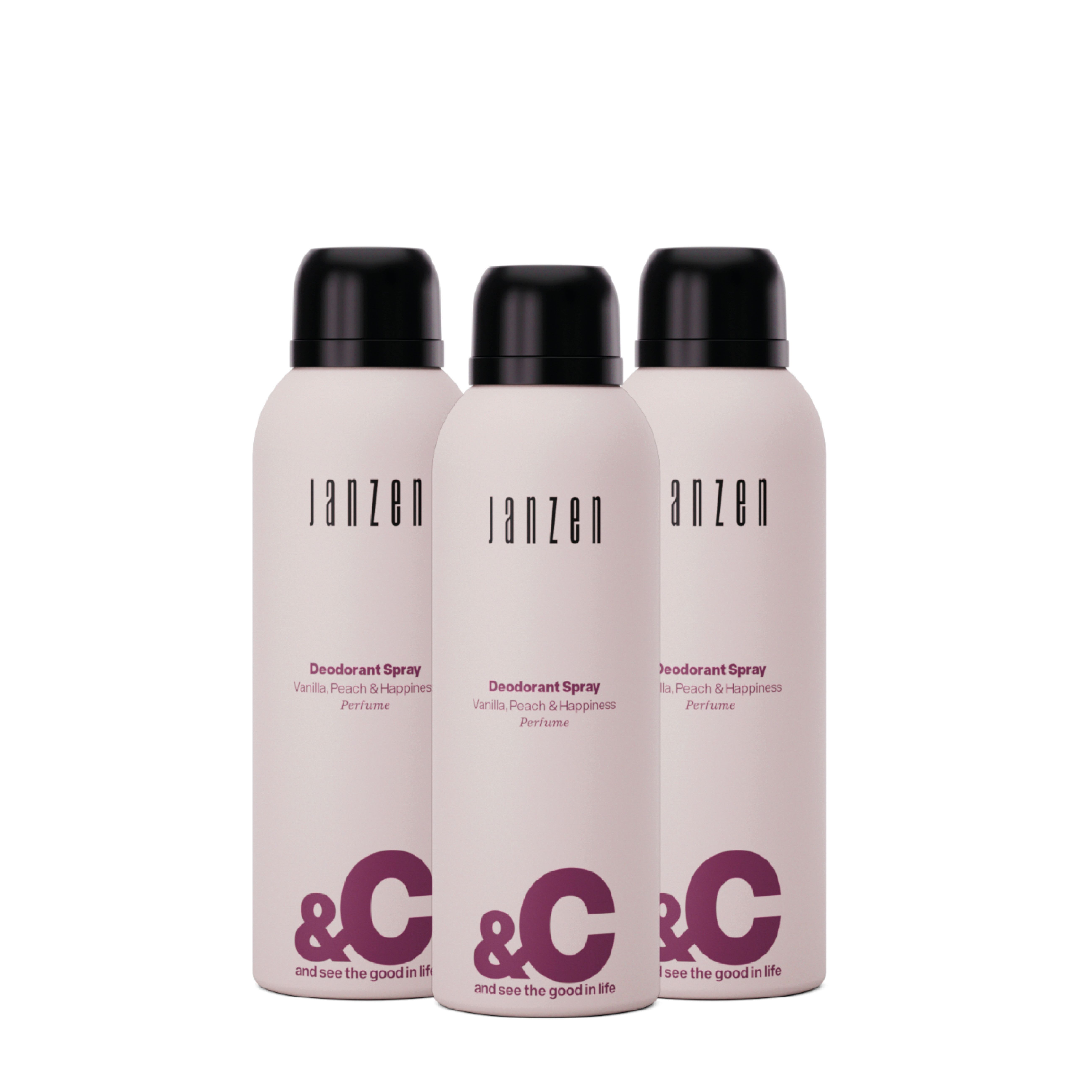 Deodorant Spray &C Vanilla, Peach & Happiness 3-pack