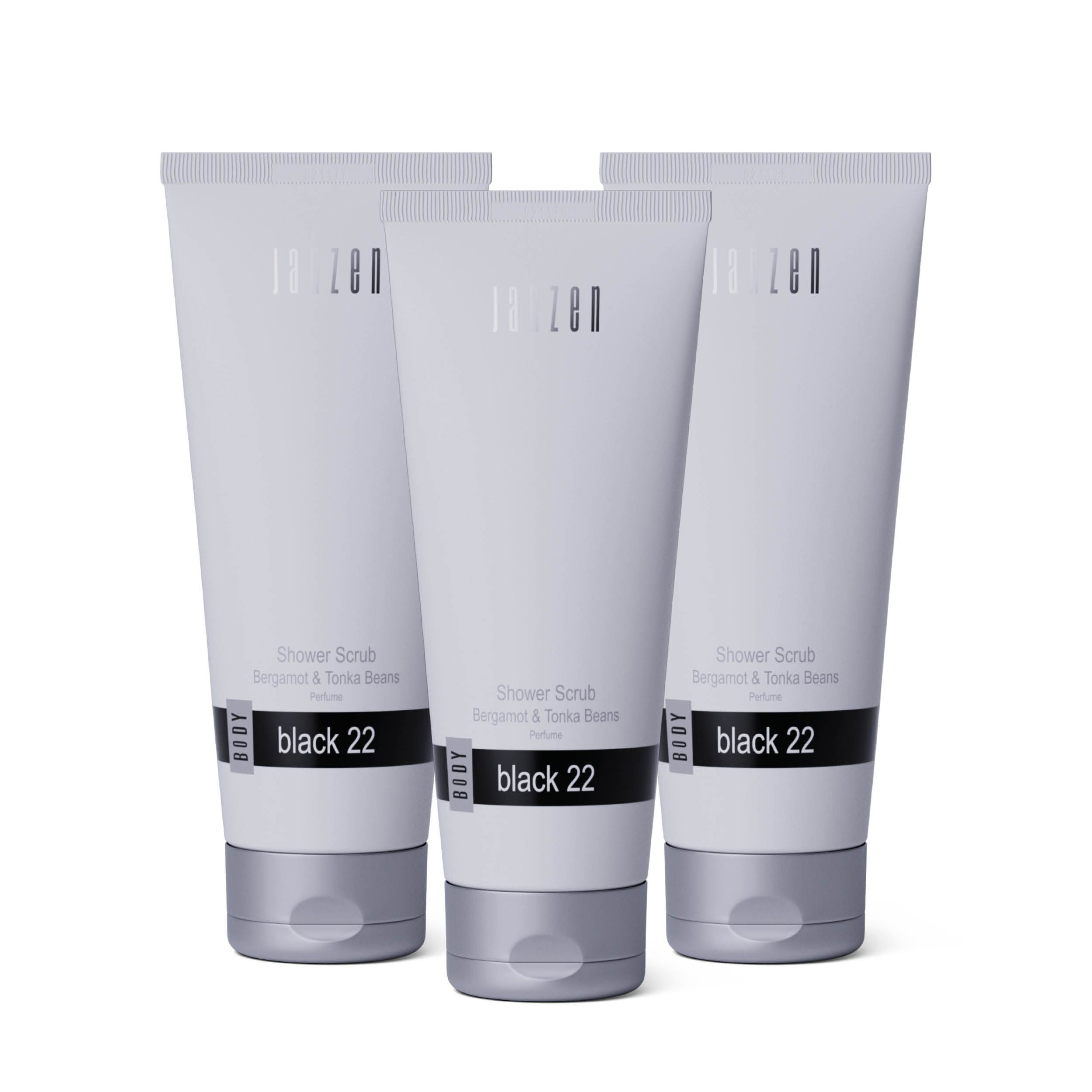 Shower Scrub Black 22 3-pack
